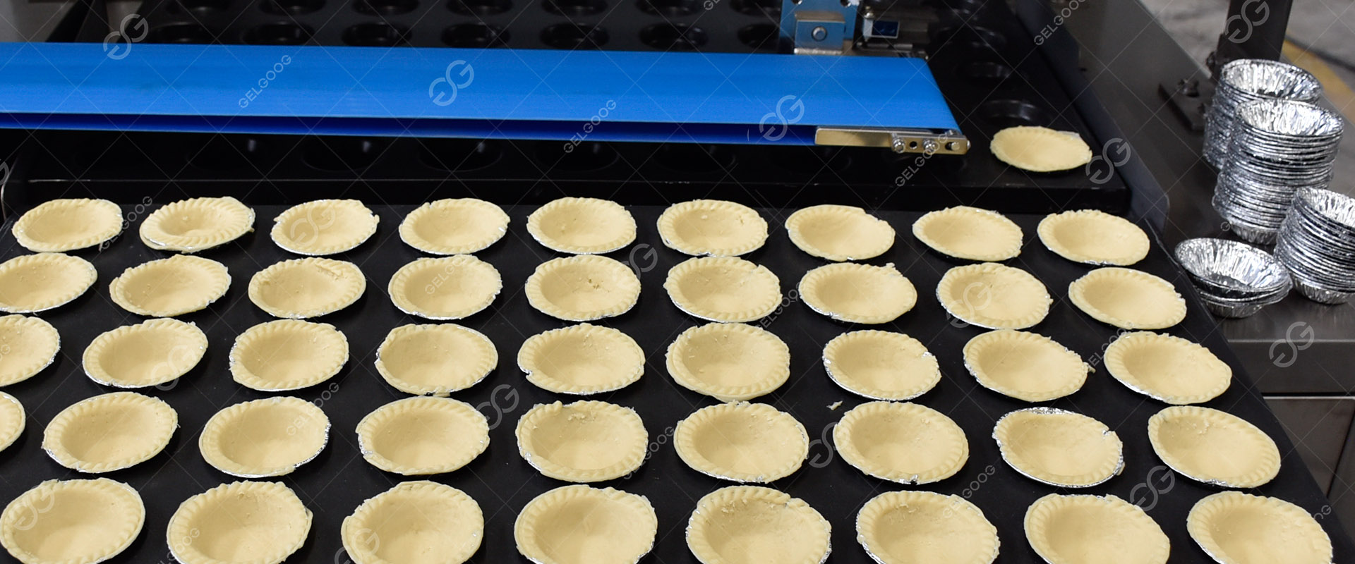 Linha de produção de massa para torta de ovo portuguesa
