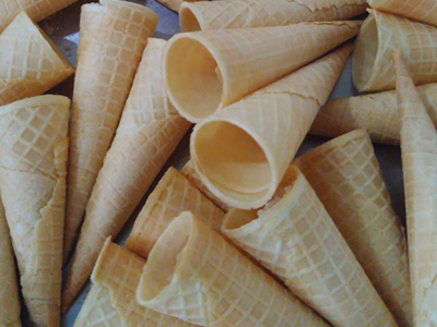 Casquinhas de sorvete planas