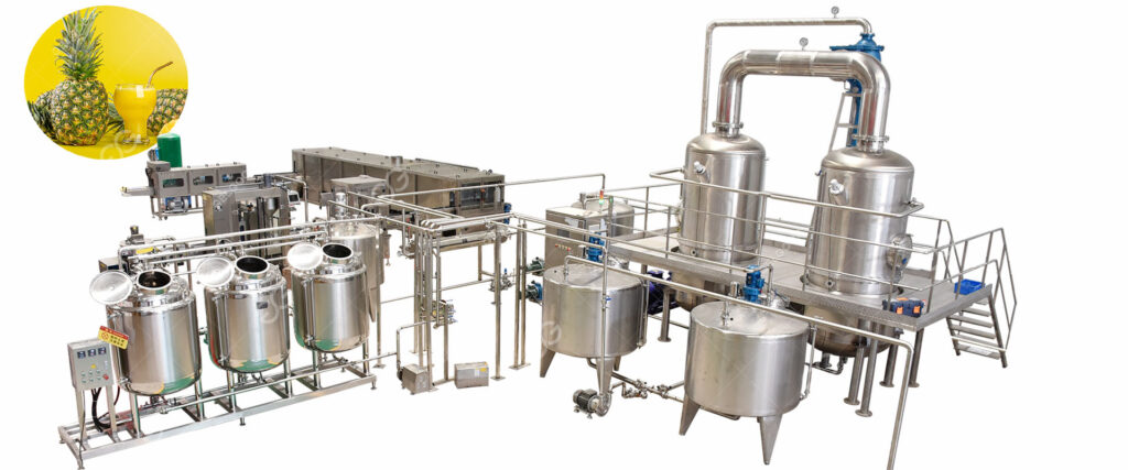 linha automática de produção de suco de abacaxi
