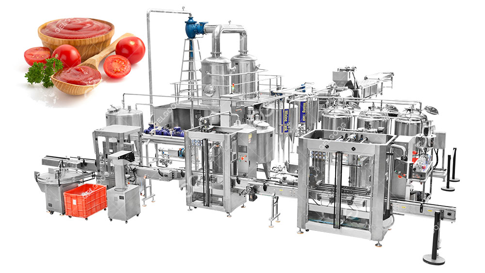 Linha de processamento de ketchup de tomate